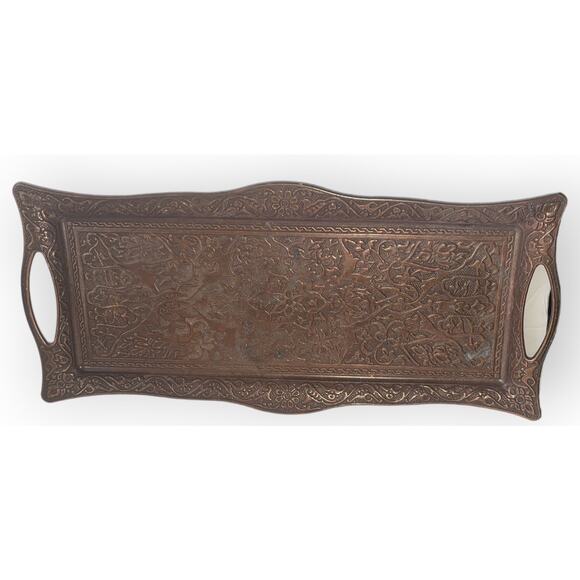 Vintage copper Small tray platter decoration from Turkey - Picture 1 of 2